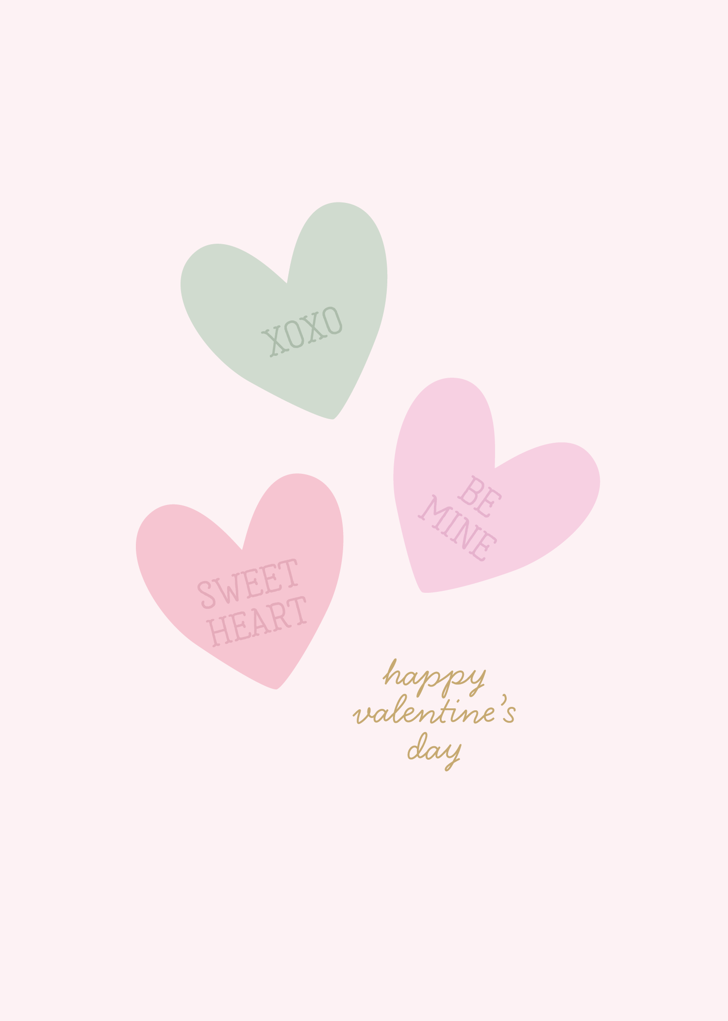 Greeting Card Valentine- Conversation Hearts